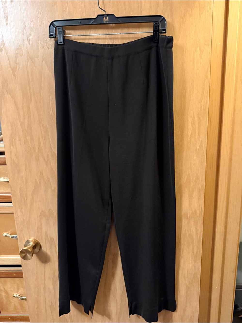 Ming Wang Black Wide-Leg Pull-On Pants